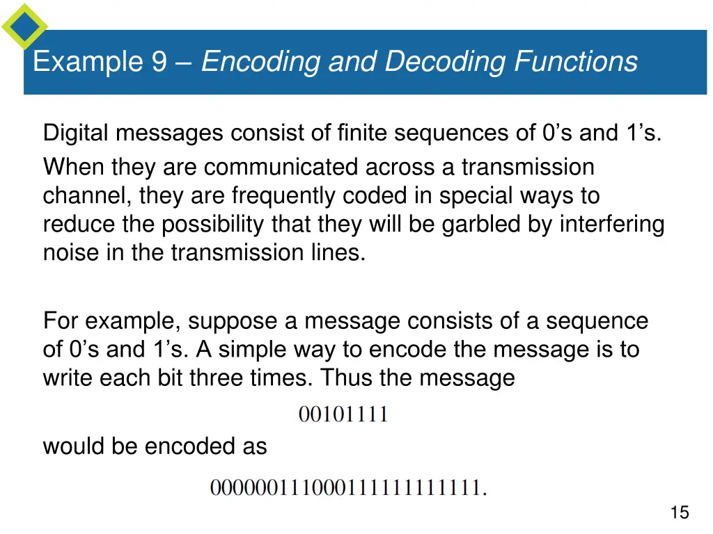 example 9 encoding and decoding functions