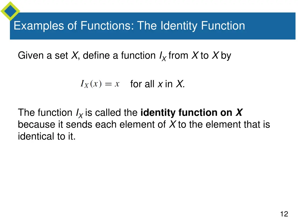 examples of functions the identity function