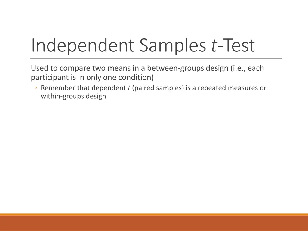 independent samples t test