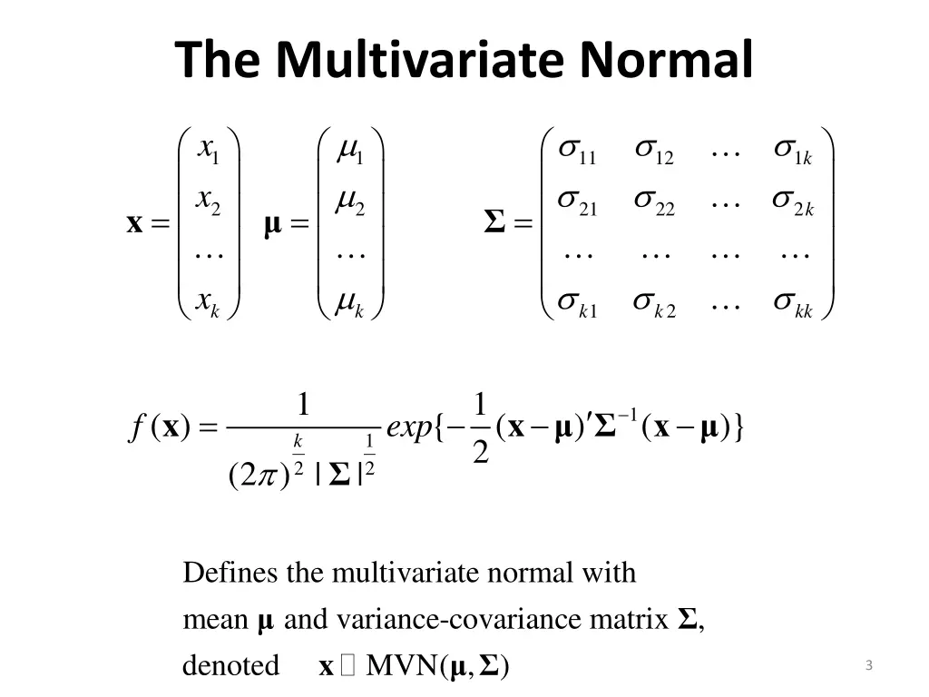 the multivariate normal 1