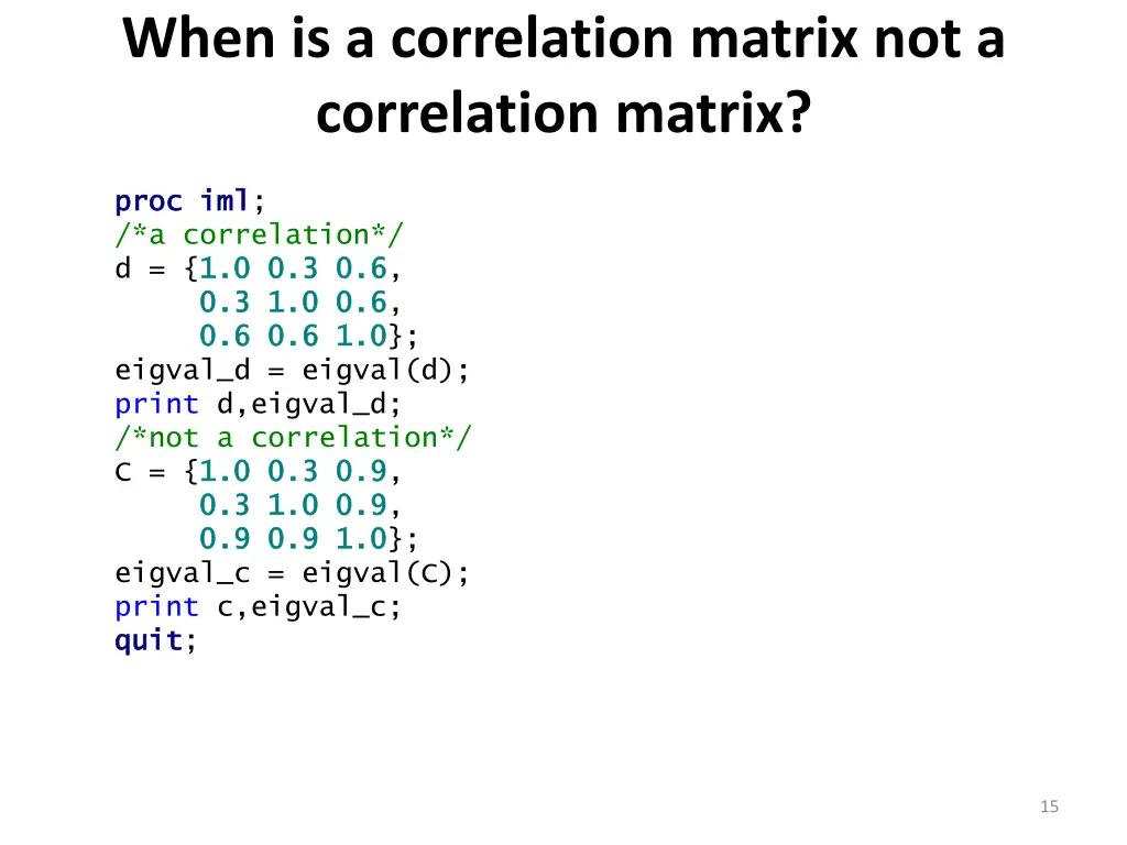 when is a correlation matrix not a correlation