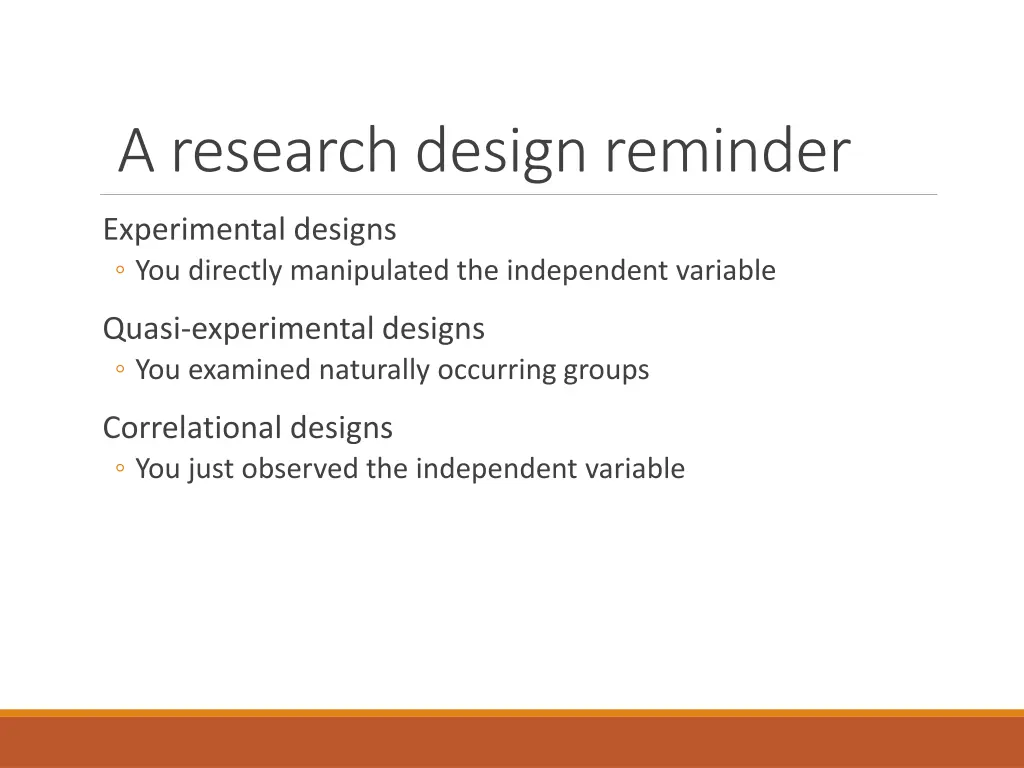 a research design reminder