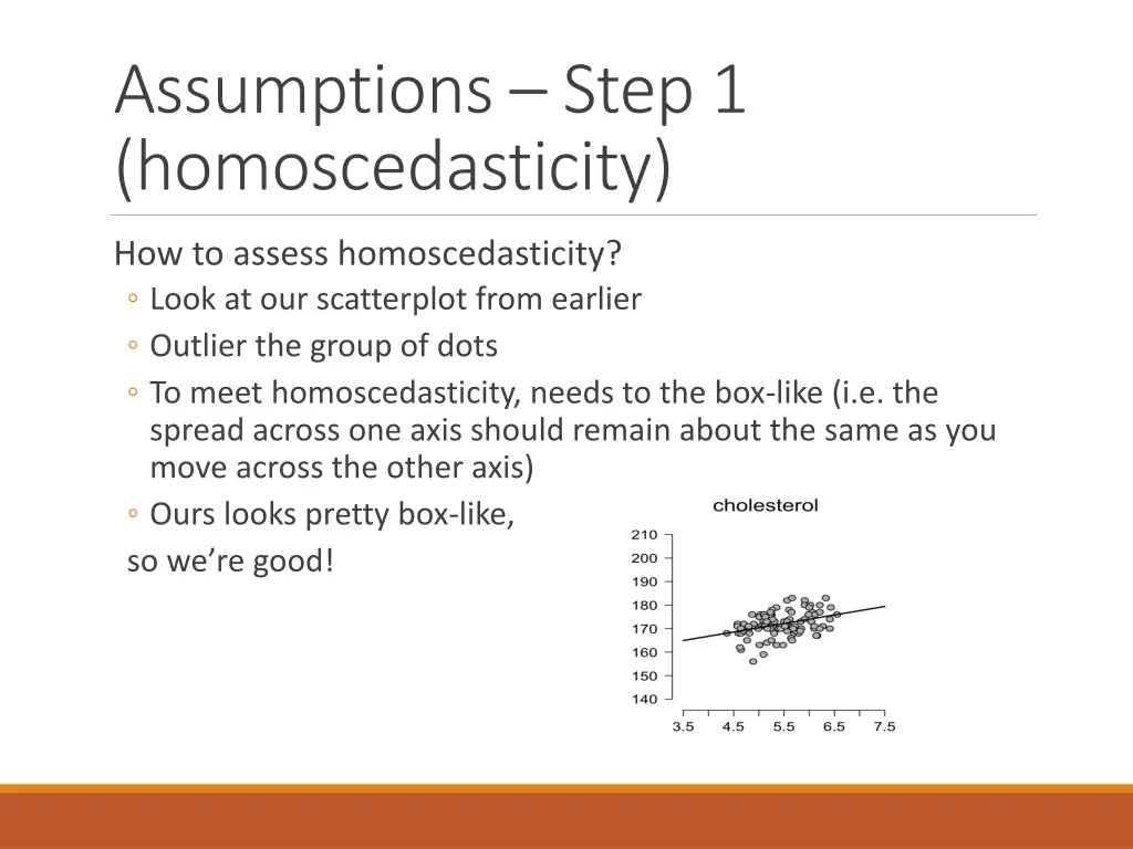 assumptions step 1 homoscedasticity