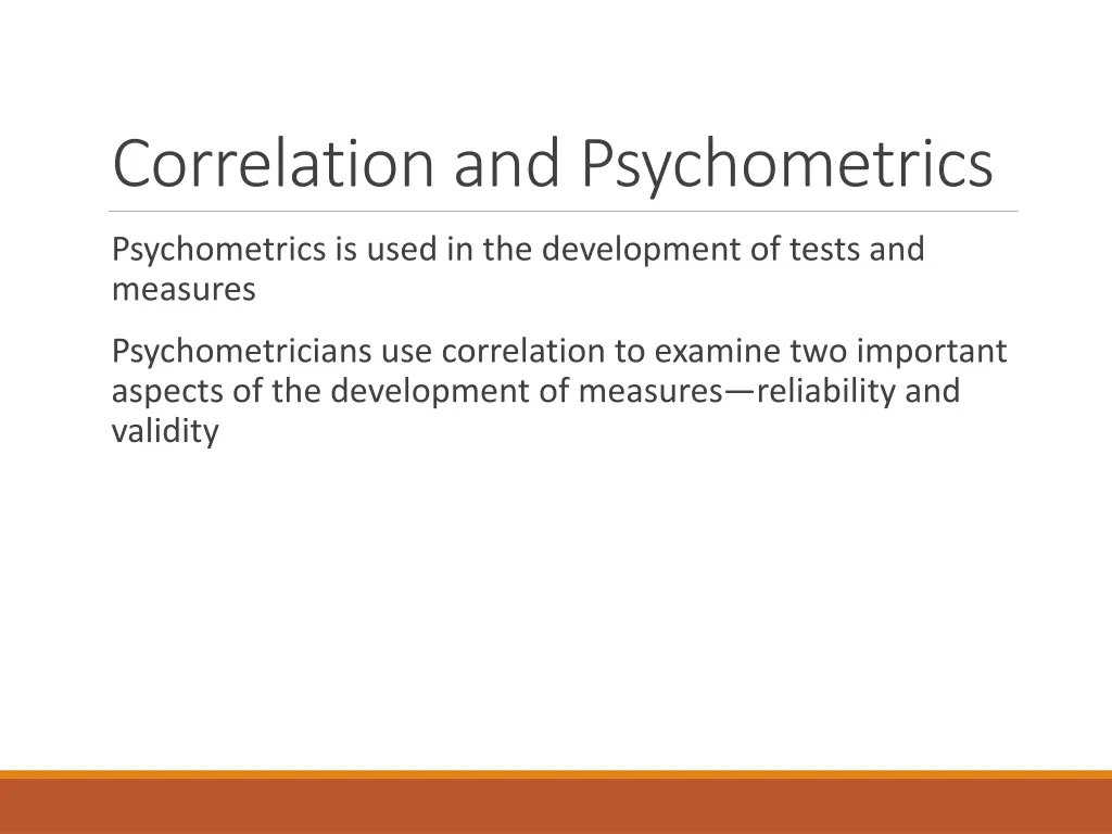 correlation and psychometrics