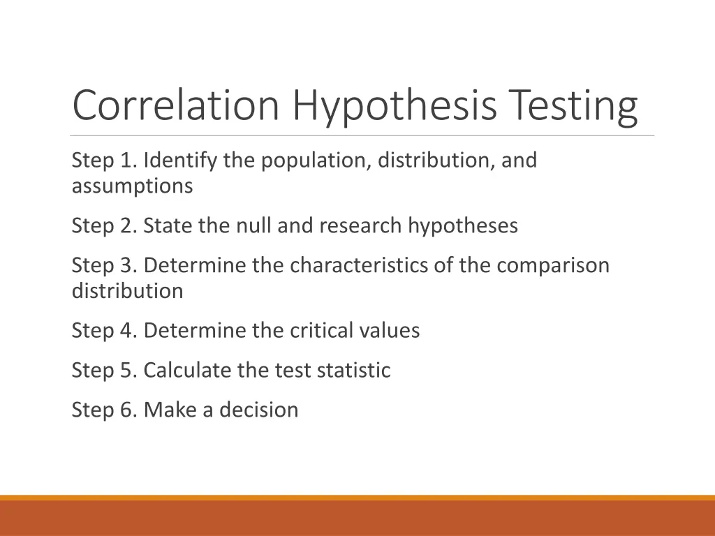 correlation hypothesis testing