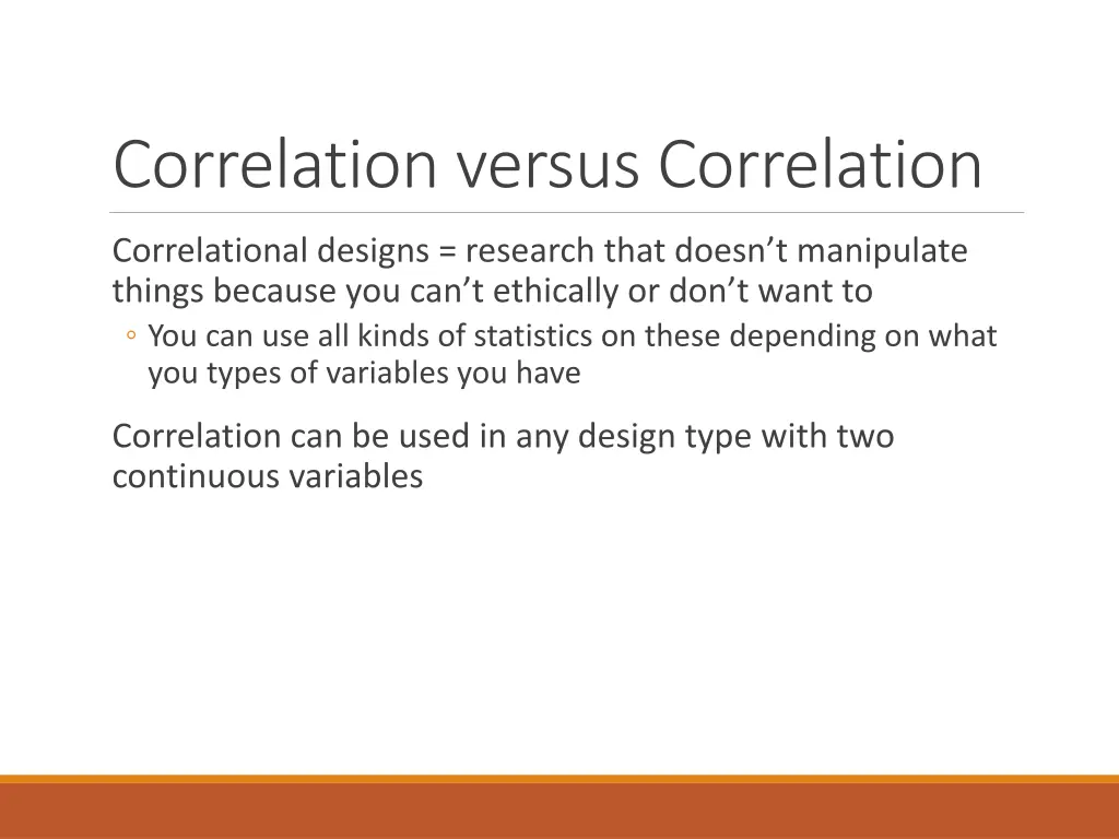 correlation versus correlation