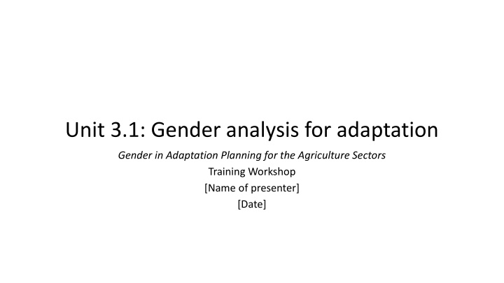 unit 3 1 gender analysis for adaptation