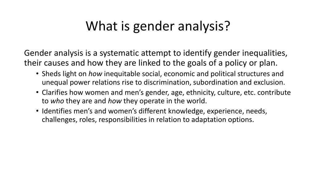 what is gender analysis