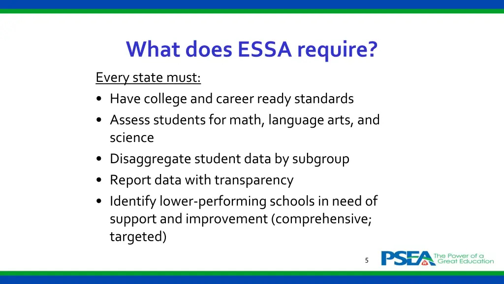 what does essa require