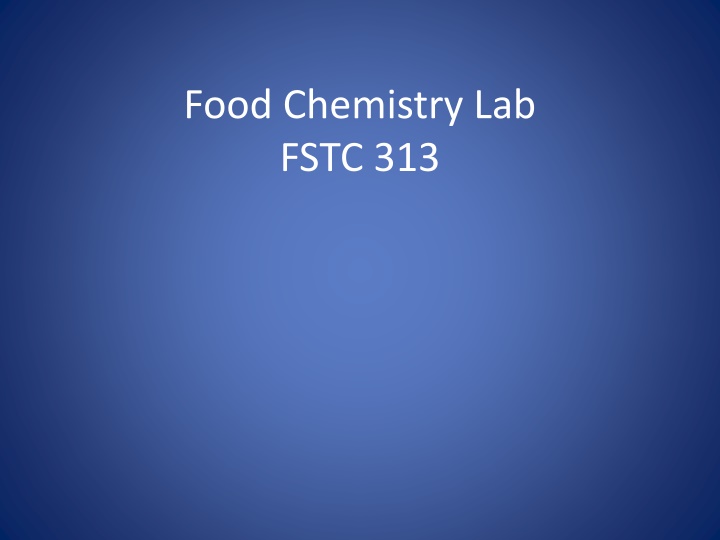 food chemistry lab fstc 313