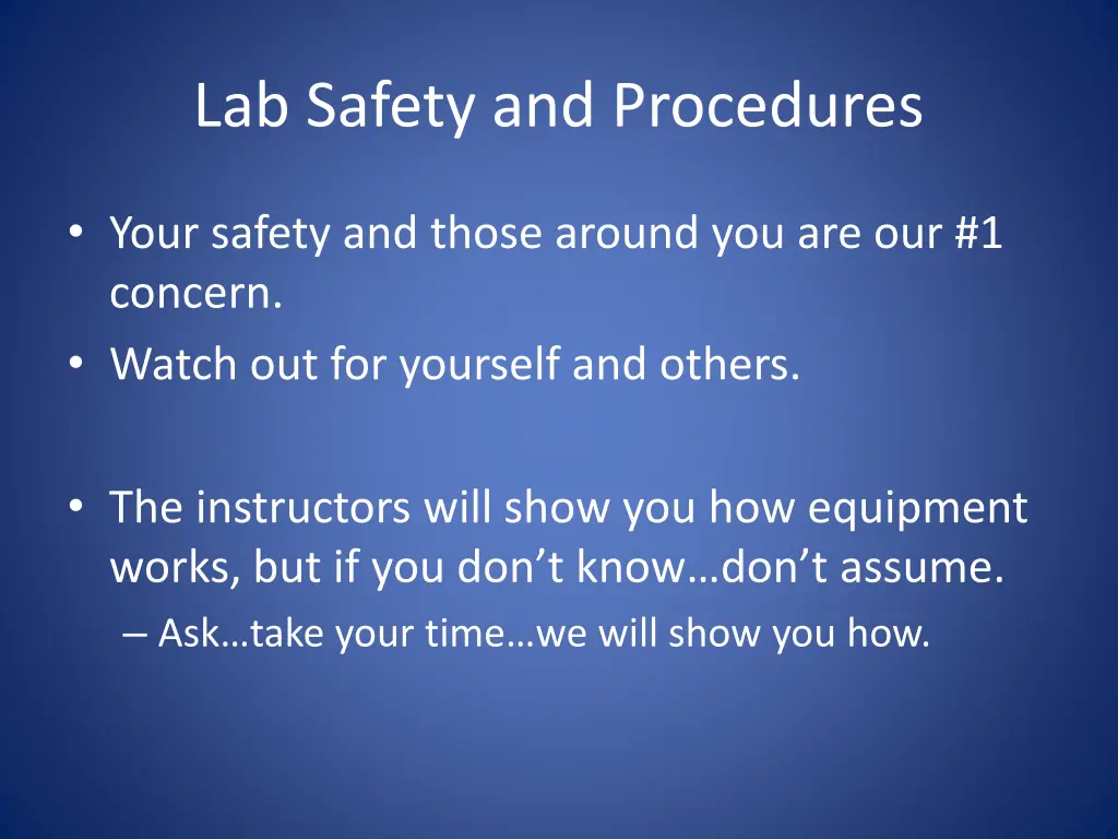 lab safety and procedures