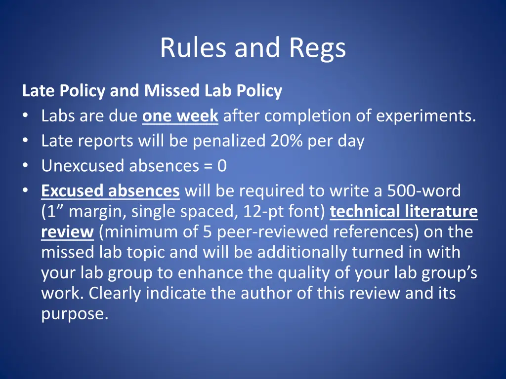 rules and regs 1