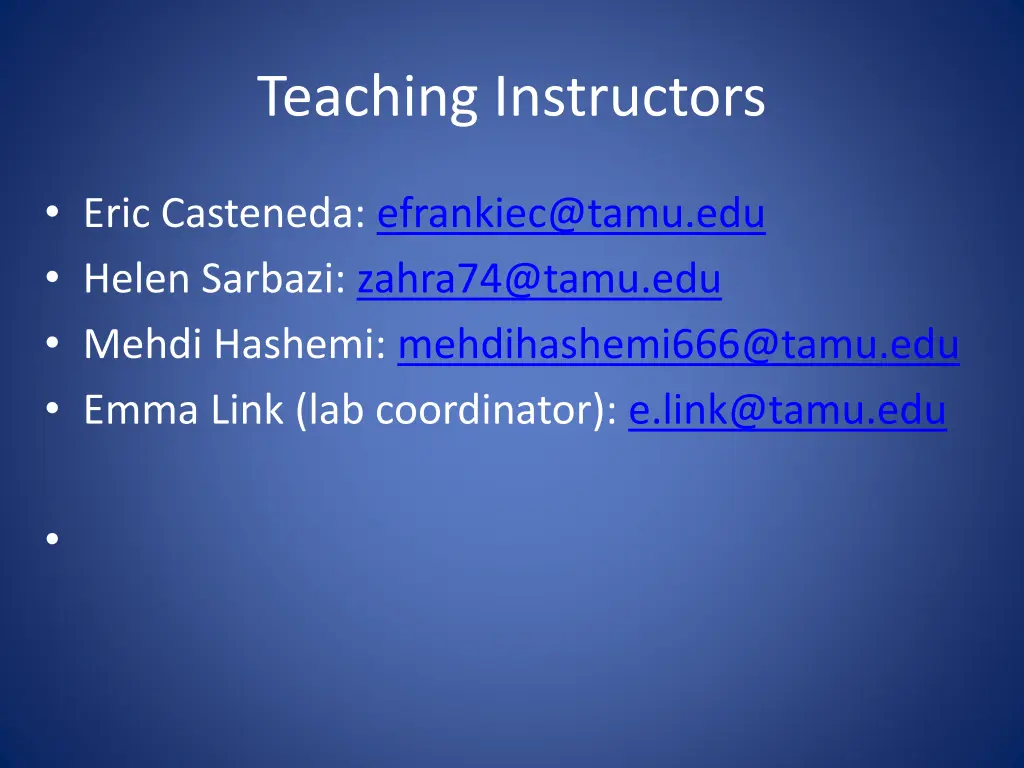 teaching instructors