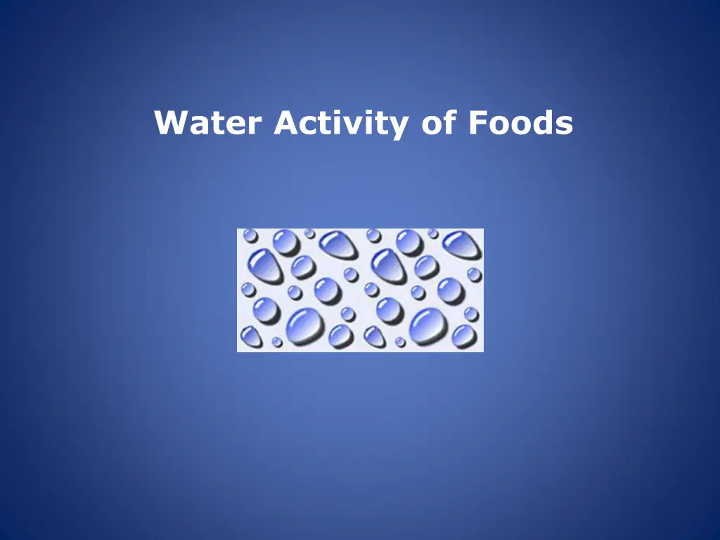 water activity of foods