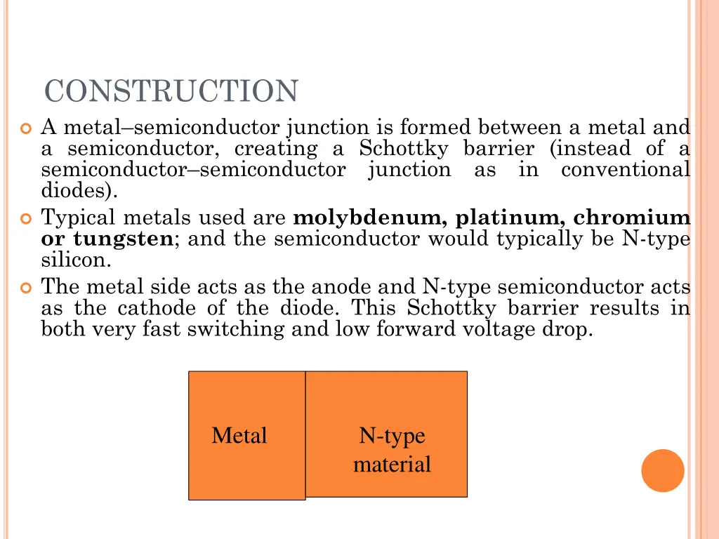 construction a metal semiconductor junction