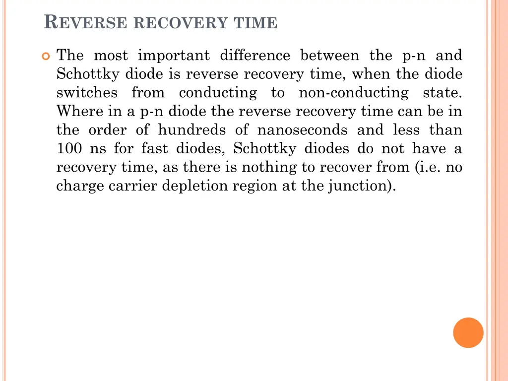 r everse recovery time