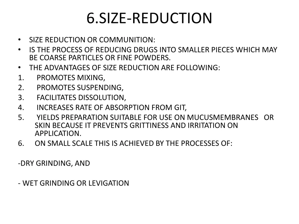 6 size reduction