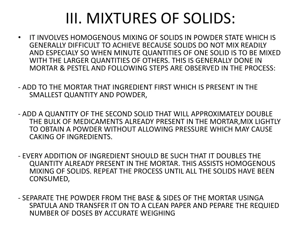 iii mixtures of solids