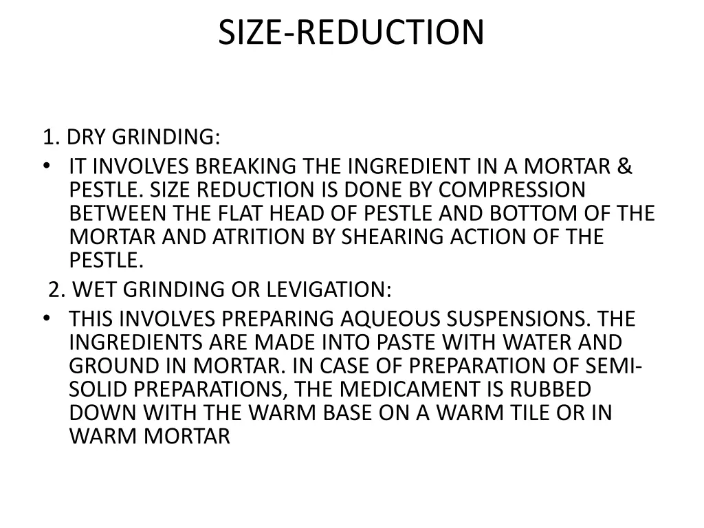 size reduction