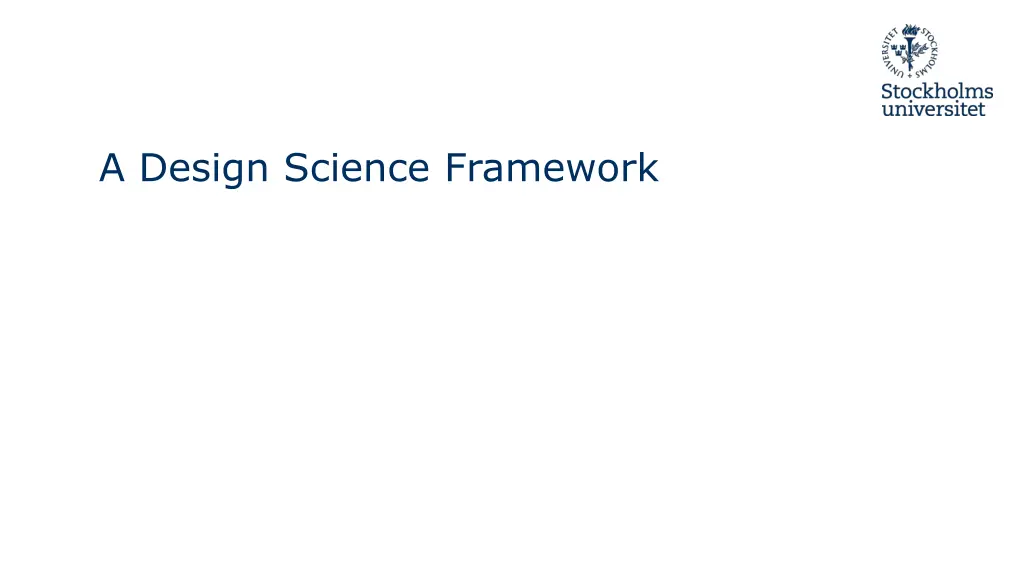 a design science framework