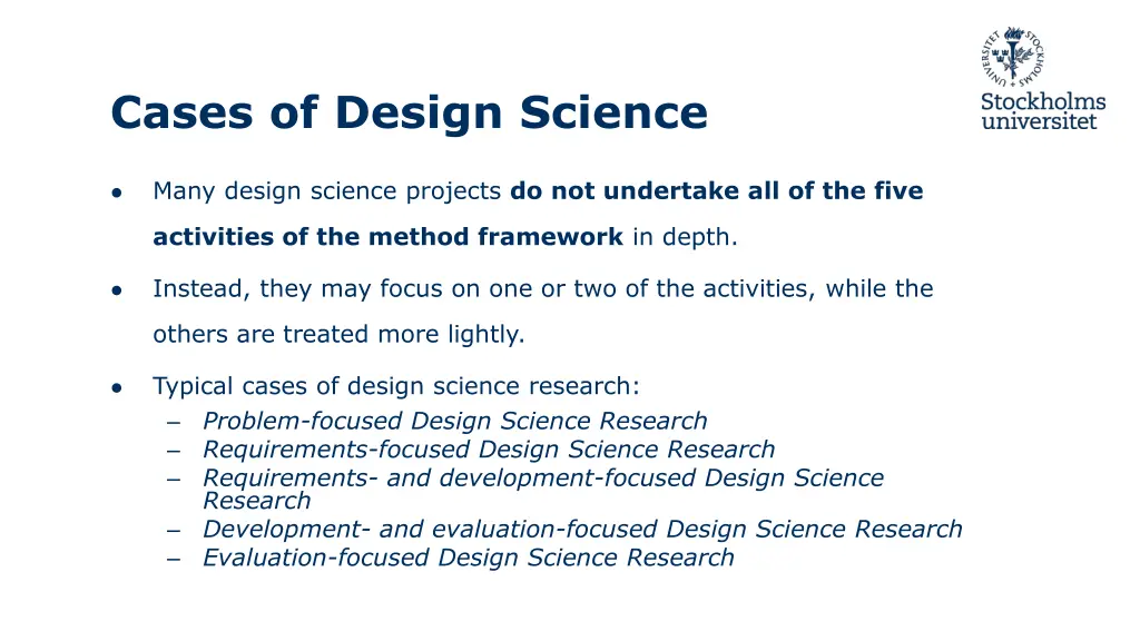 cases of design science