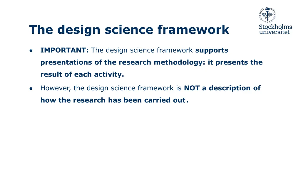 the design science framework