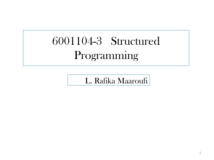 6001104 3 structured programming