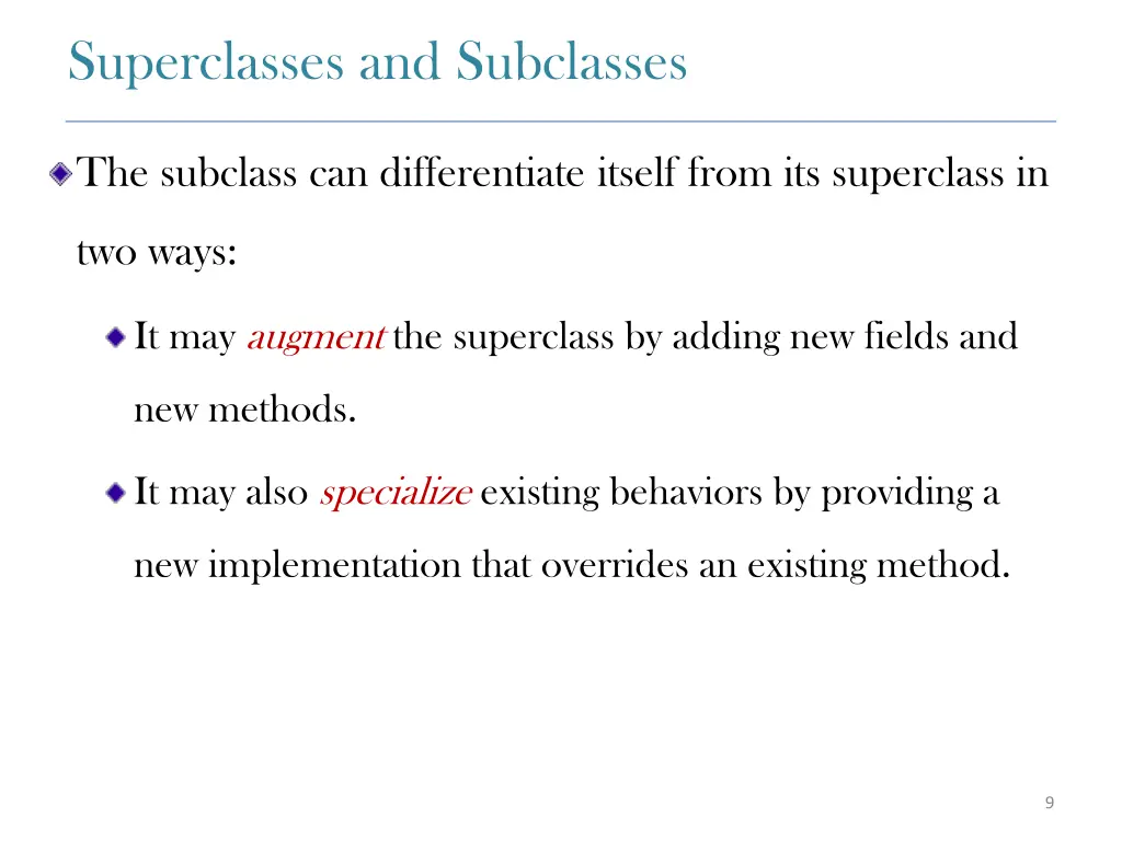 superclasses and subclasses the subclass