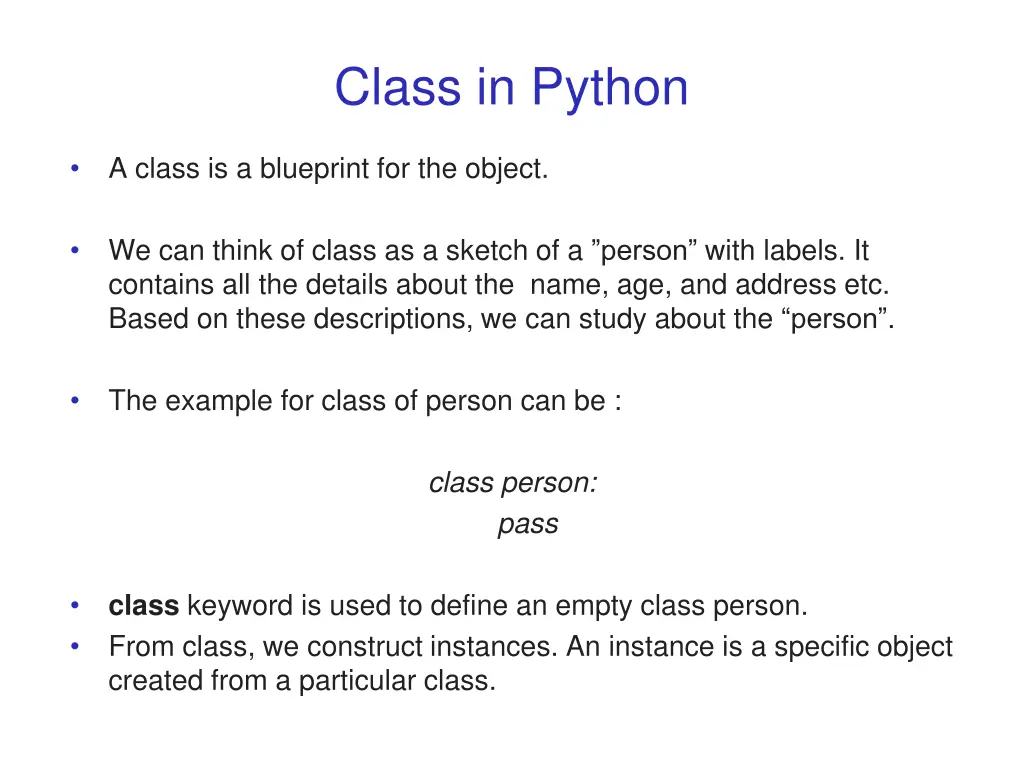 class in python