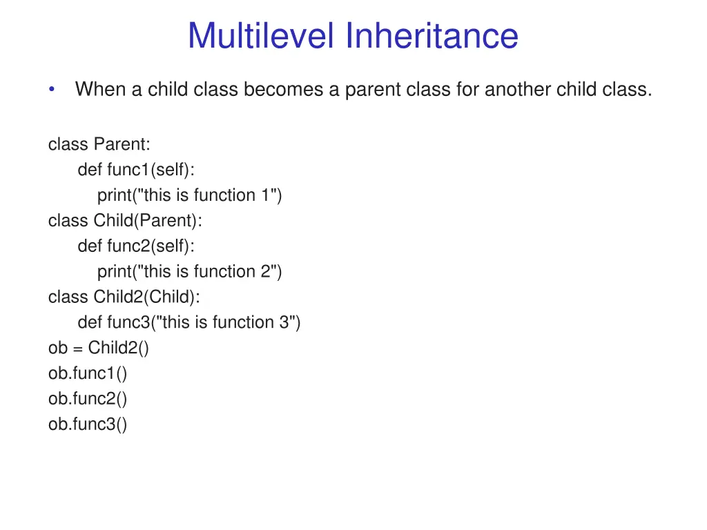 multilevel inheritance