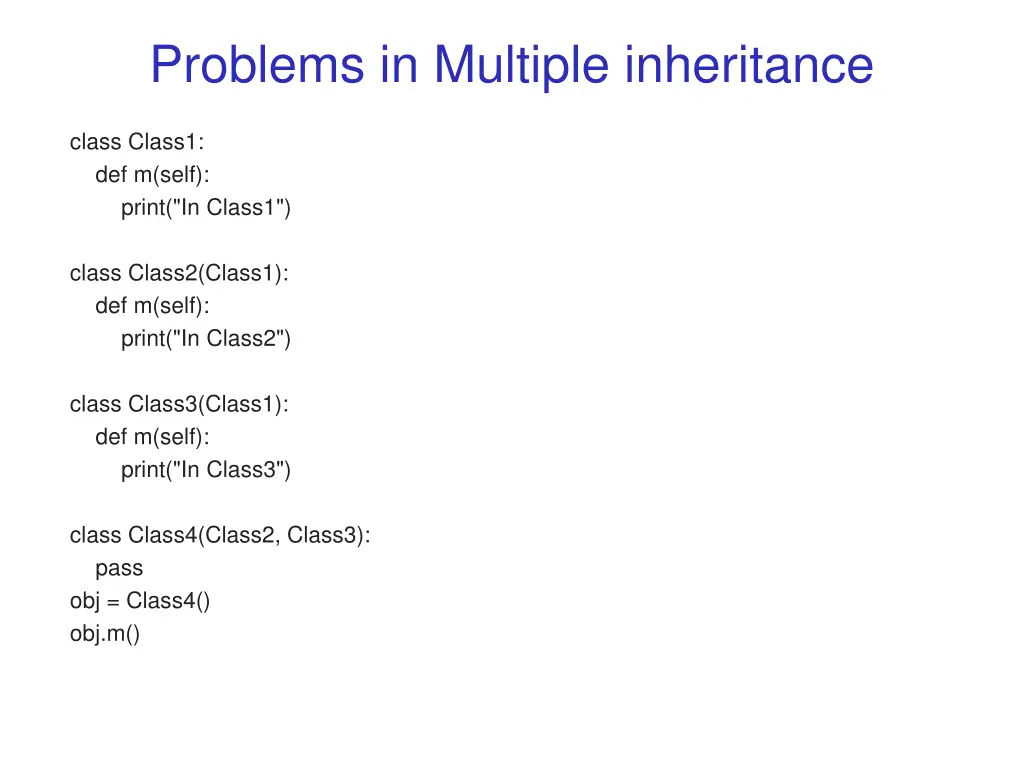 problems in multiple inheritance