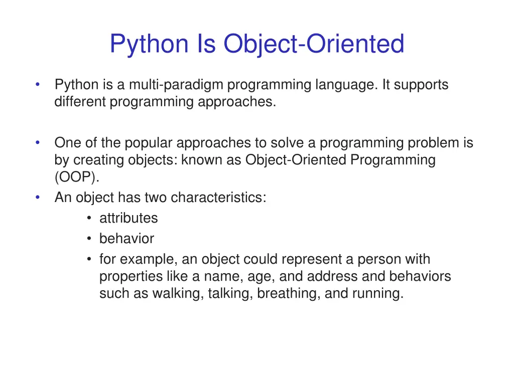 python is object oriented