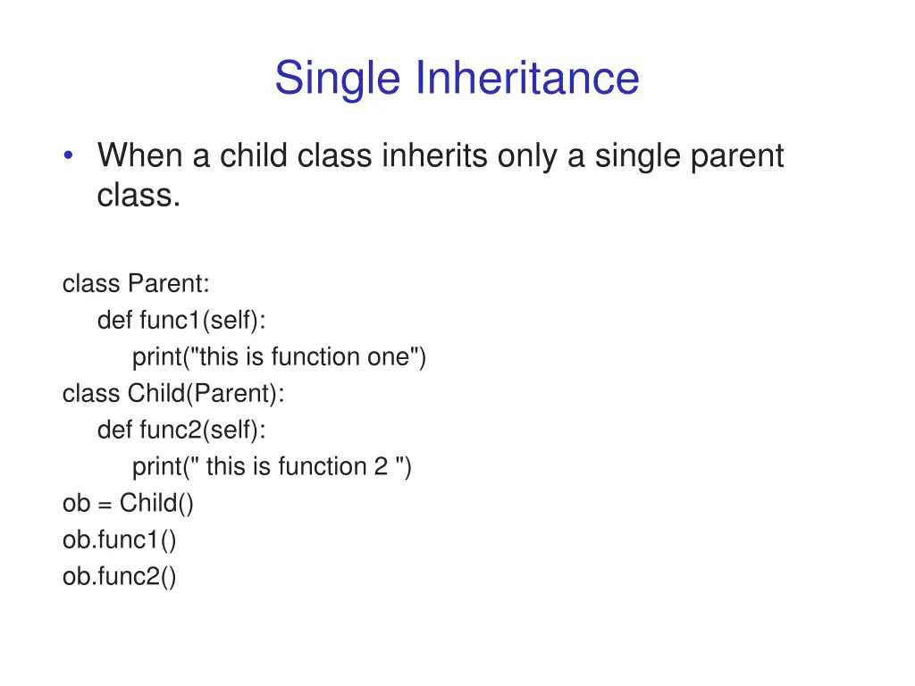 single inheritance