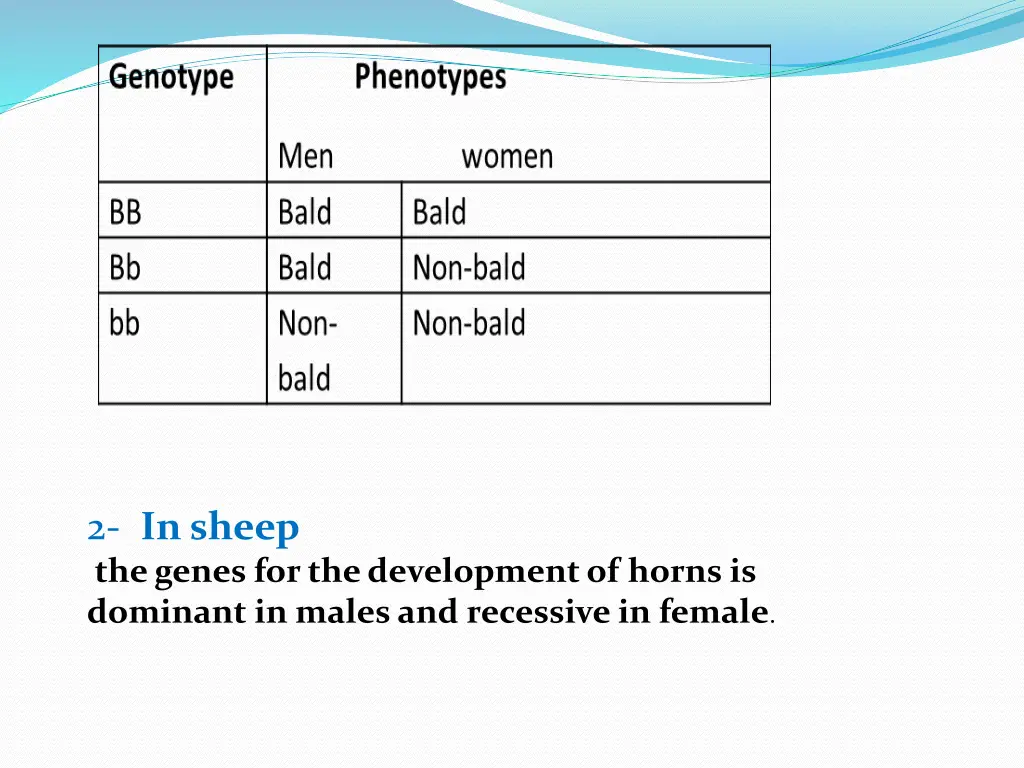 2 in sheep the genes for the development of horns