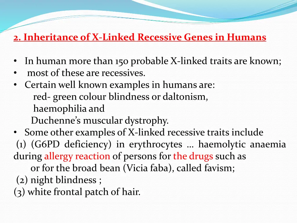 2 inheritanceof x linked recessive genes in humans