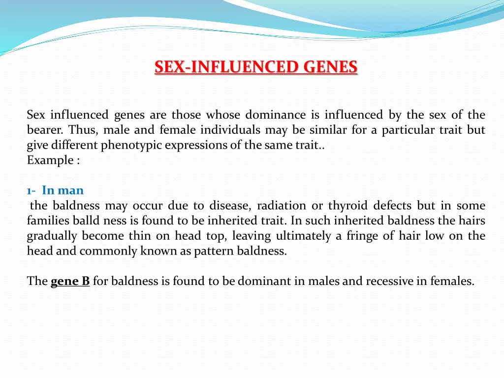 sex influenced genes