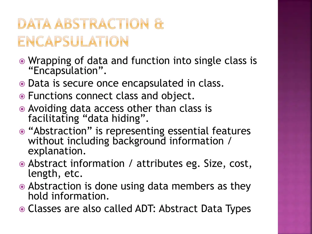 data abstraction encapsulation