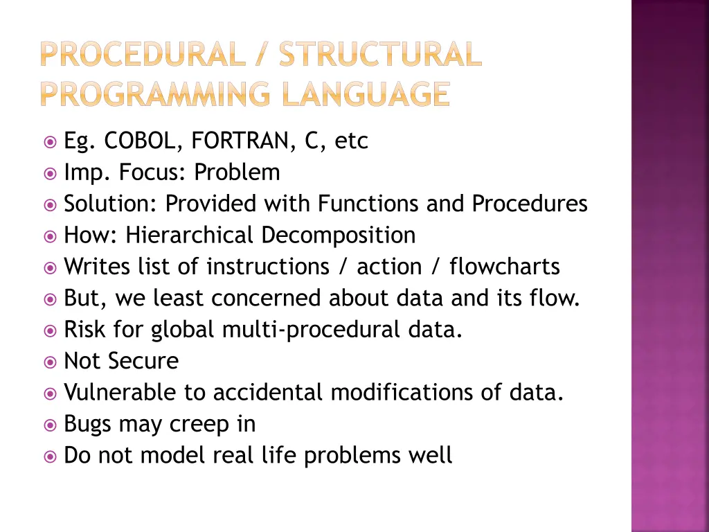 procedural structural programming language