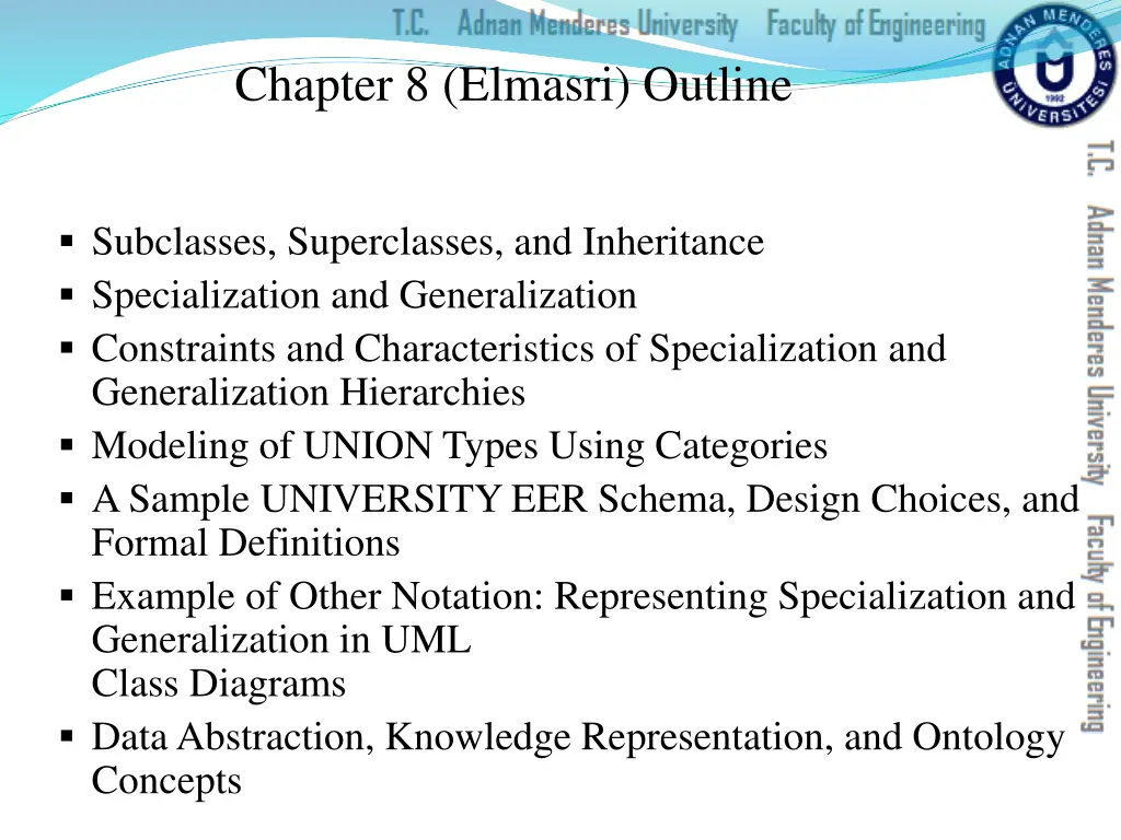 chapter 8 elmasri outline