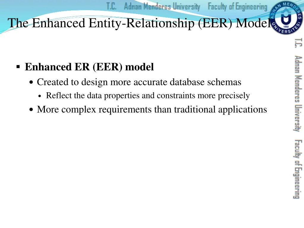 the enhanced entity relationship eer model