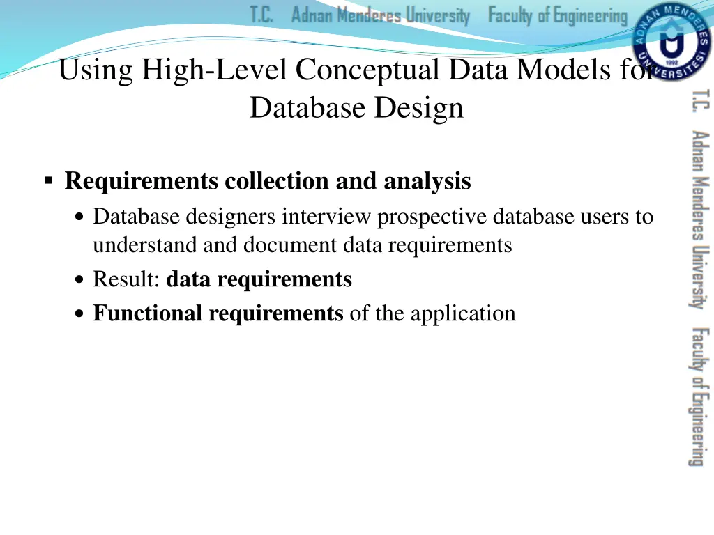 using high level conceptual data models