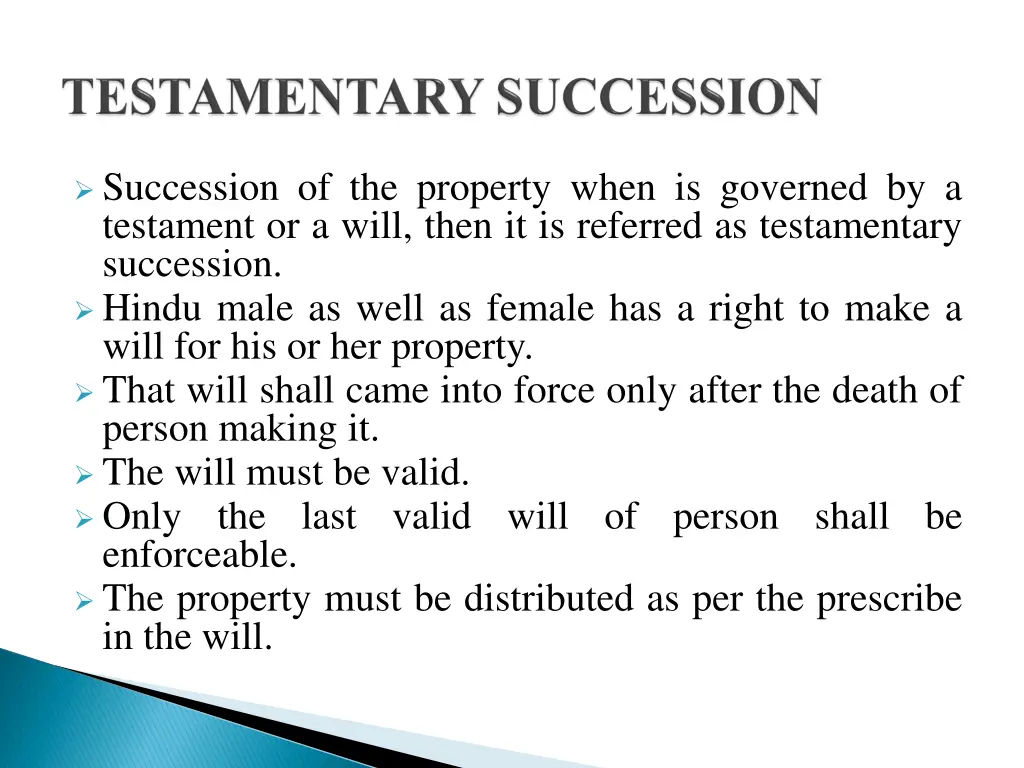 succession of the property when is governed