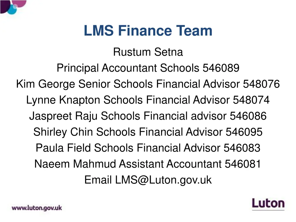 lms finance team