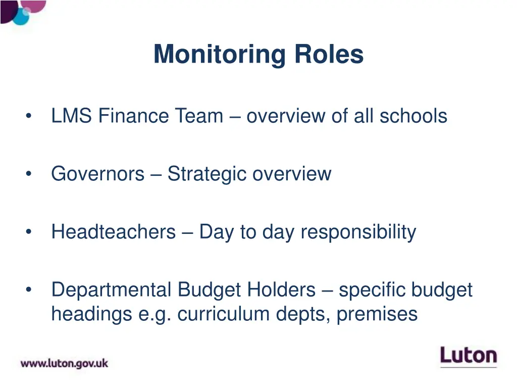 monitoring roles