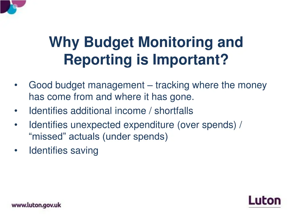 why budget monitoring and reporting is important