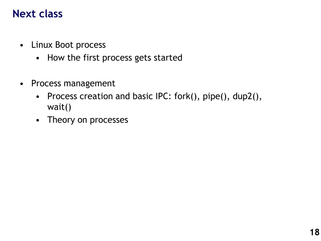 next class