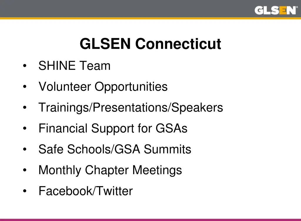 glsen connecticut shine team