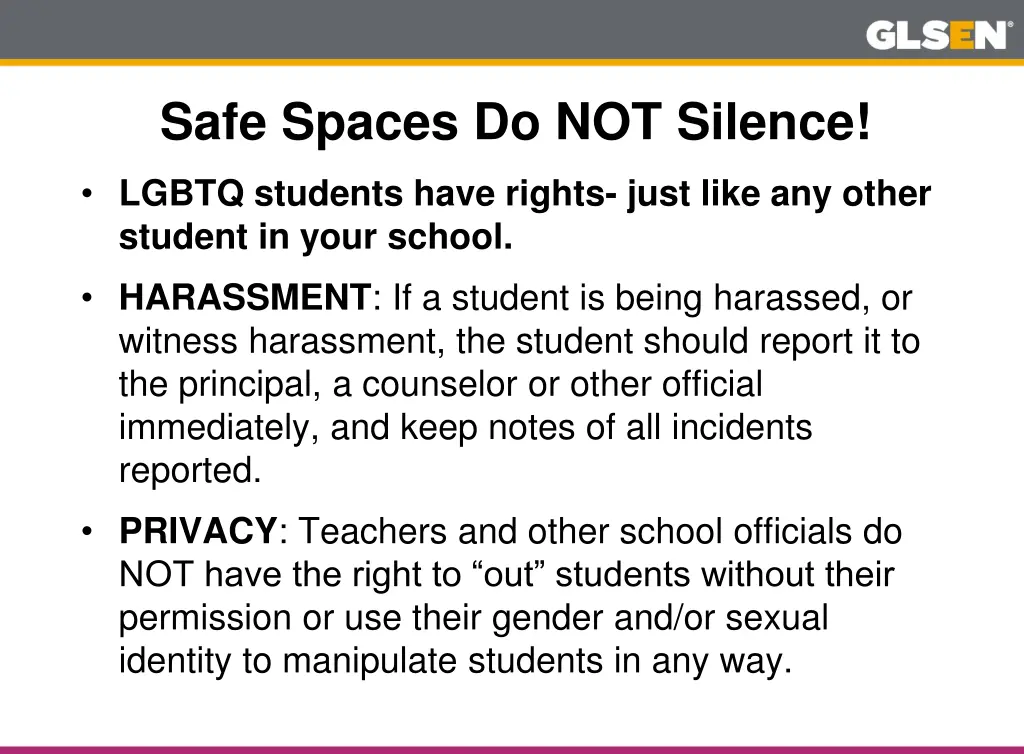 safe spaces do not silence