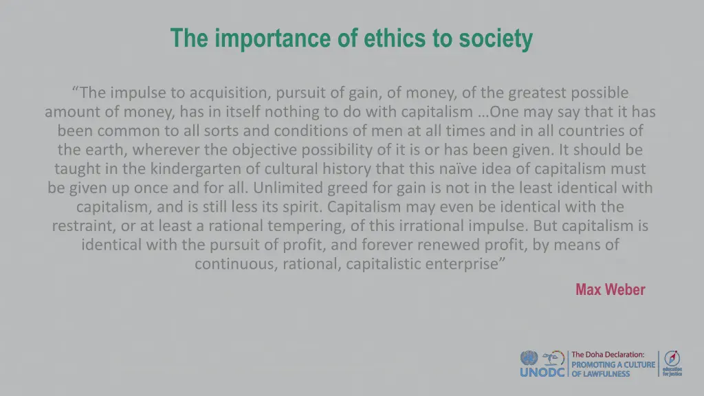 the importance of ethics to society 1