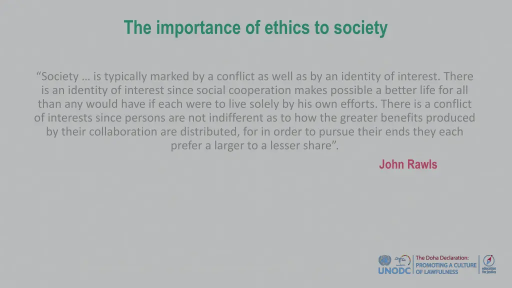 the importance of ethics to society